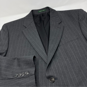 Lauren Ralph Lauren Sport Coat‎ 100% Wool made in Canada Size 42R Grey Pinstripe